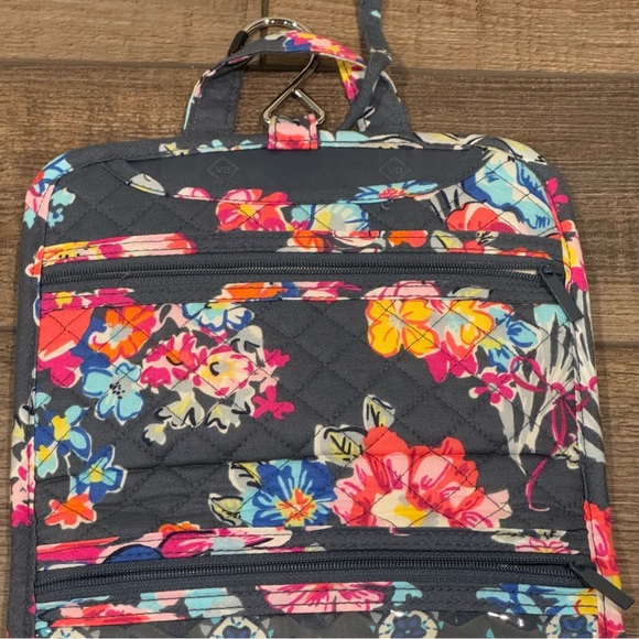 Vera Bradley Hanging Travel Toiletry Bag Makeup Cosmetic Organizer Gray - Picture 9 of 13
